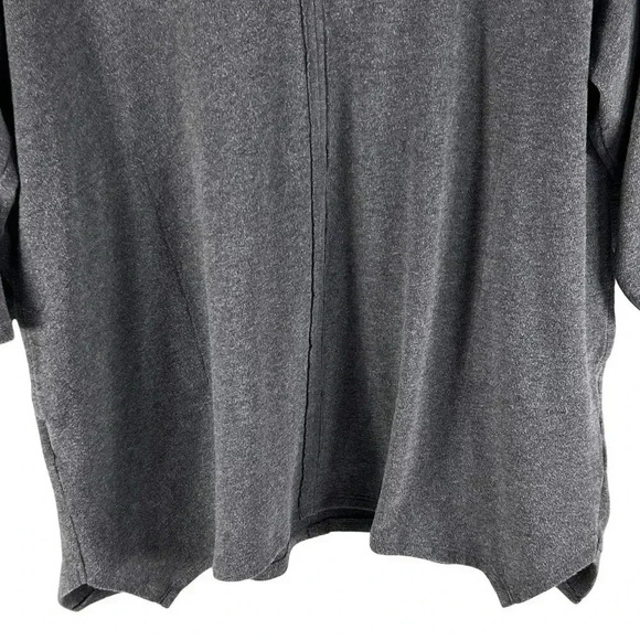 J Jill PURE JILL Womens L RELAXED KNIT 147021 Dark Charcoal Heather PONCHO Tunic - Picture 4 of 13